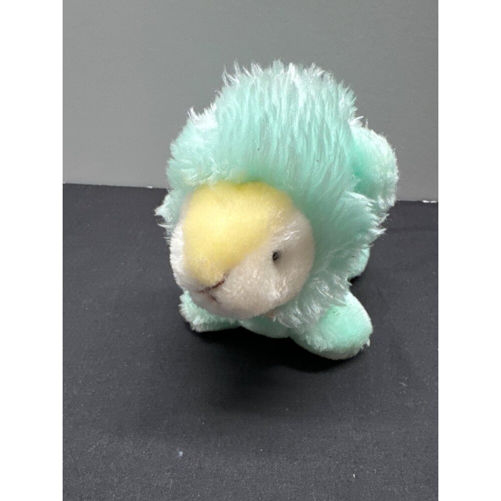 Vintage 1988 Gund Kindergund Baby Lamb Lion Plush Toy Mint Green Polyester Colle